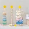 Star-Shaped Wooden Hair Tie & Clip Organizer Rack
