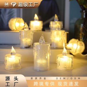 LED Crystal Tealight Candles - Flameless Dripping Effect Lights