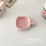 Cheese-Shaped Ceramic Seasoning Dish with Handle
