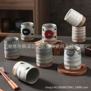 Japanese-Style Thick Ceramic Special-Shaped Cup - Creative Water & Drink Mug