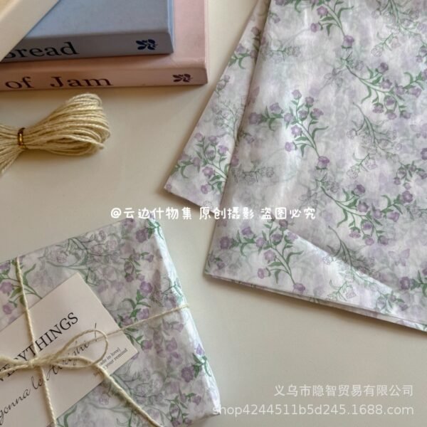 Purple Wind Chime Floral Wrapping Paper