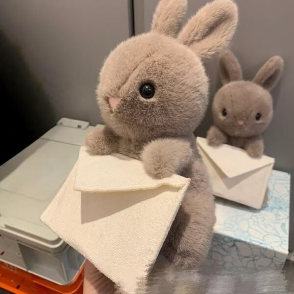 Messenger Rabbit Plush Toy - Gray Bunny Companion Doll