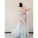 Strapless Light Luxury Mermaid Evening Gown