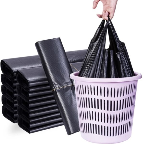 Thickened Vest-Style Disposable Trash Bags (Roll of 50)