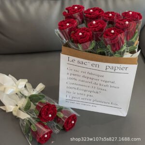 Twist Stick Wire Flower Bouquet - Handmade Artificial Rose, Tulip & Sunflower