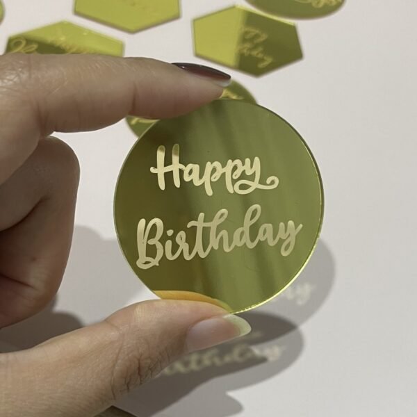 10 Laser-Marked Acrylic Cake Decoration Toppers
