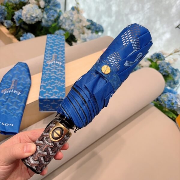 GOYARD Houndstooth Folding Umbrella - Rain & UV Sun Parasol with Gift Box