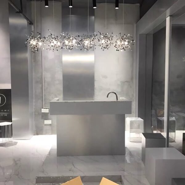 Leaf-Shaped Stainless Steel Pendant Light