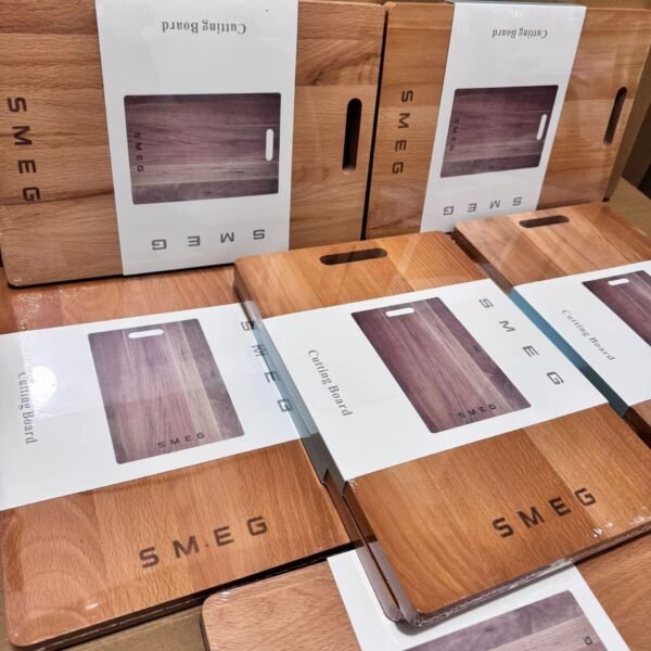 SMEG Acacia Wood Chopping Board — Solid Wood Kitchen Cutting and Serving Board