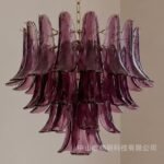 French Pinecone Glass Chandelier — Handmade Cloud Glass Pendant Light