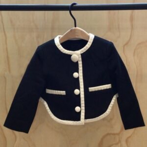 Girls’ Long-Sleeve Cardigan & Skirt Set — Korean Style Two-Piece