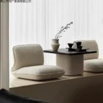 Floating Window Table & Chair Set - Solid Wood & Velvet