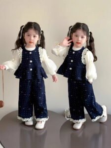 Girls Three Piece Autumn Outfit — Korean Style Children’s Set