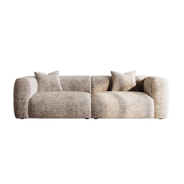 Nordic Lazy-Style French Cream Straight Sofa - Modular