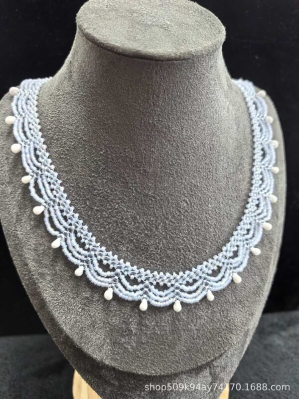Chinoiserie Multi-Layered Lace Beaded Necklace