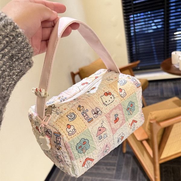 Cartoon Cat Pillow-Shaped Makeup & Toiletry Bag - Travel Storage Pouch