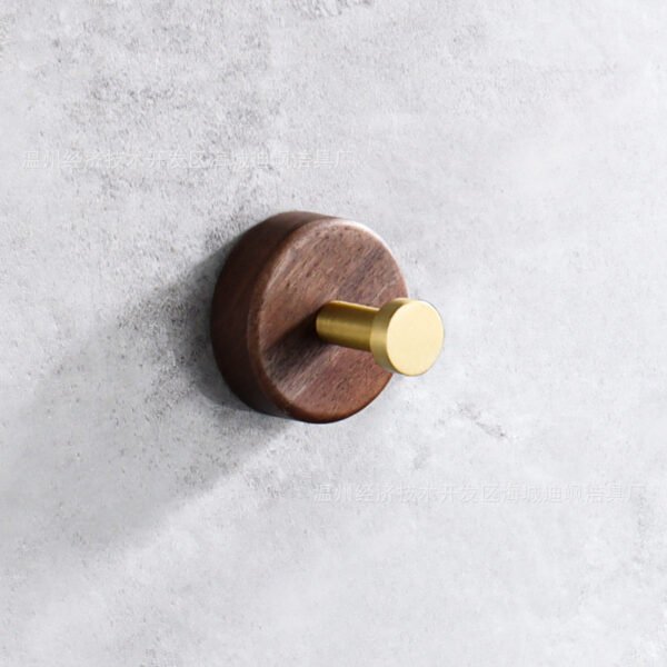 Solid Wood Coat Hook - Adhesive Wall Hook, No Drilling