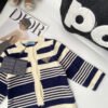 Knitted Colour-Block Striped Baby Romper — Retro Pullover Suit