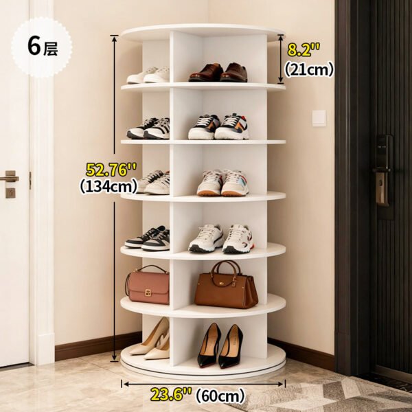 360-Degree Rotating Multi-Layer Shoe Rack