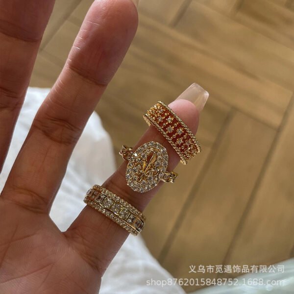Vintage Diamond Iris Flower Ring