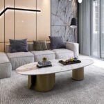 Irregular-Shaped Stone Coffee Table - Light Luxury Designer