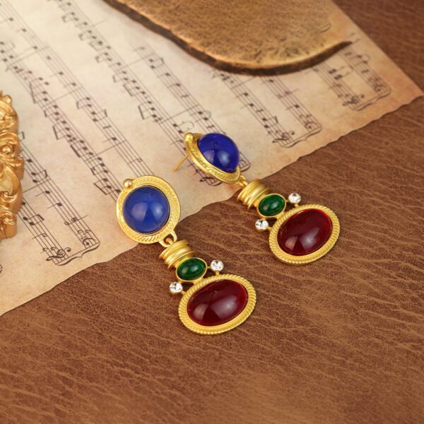 O1CN01VfsdCj1tVv6XiDJ2m_2216839565908-0-cib Vintage Coloured Stone Earrings - Baroque Court Style Studs and Drops