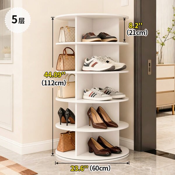 360-Degree Rotating Multi-Layer Shoe Rack