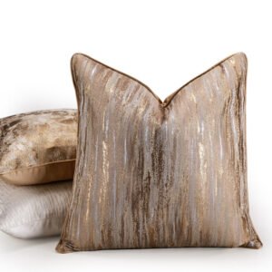Luxe Cushion Cover - Gold Jacquard & Geometric, Sofa and Lumbar Sizes