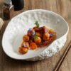 Stone-Texture Shell Serving Plate - Deep Ceramic Fish & Soup Platter
