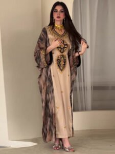 2025 Elegant European Style Sequin A-Line Gown Dress with V-Neck