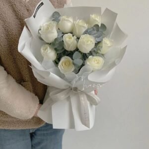 Goddess White Rose Soap Flower Bouquet