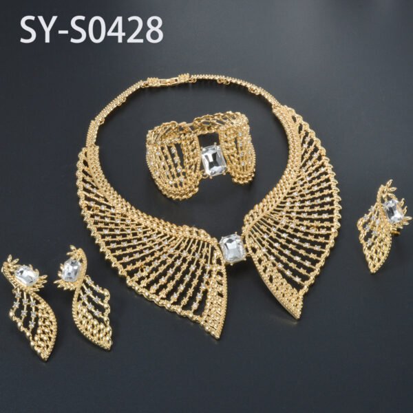 Hollow Butterfly Jewellery Set — Gold Plated Necklace, Bracelet, Earrings and Ring