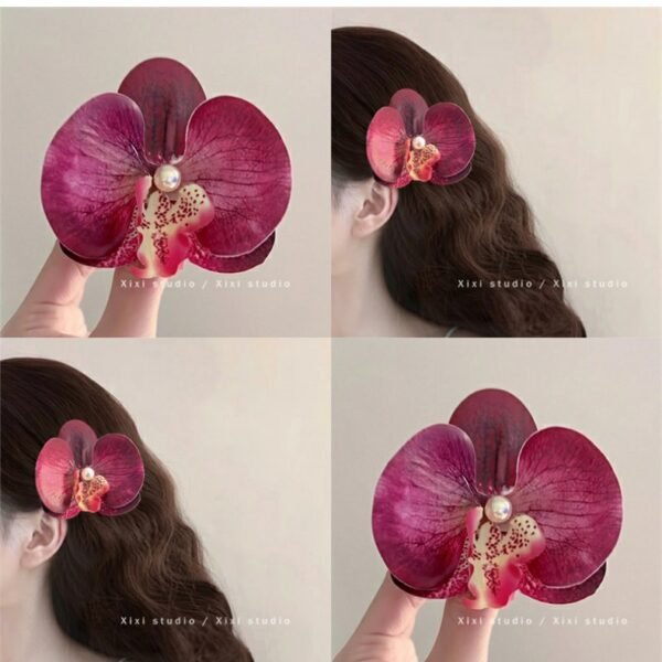 O1CN01WXl7Vu2C6FOmoZKco_2213197678424-0-cib-1 Phalaenopsis Orchid Hair Clip - Large Silk Flower with Pearl Detail