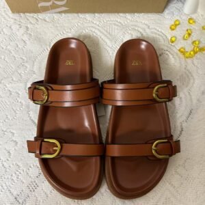 Open-Toe Buckle Flat Sandals - Thick-Soled Beach Casual