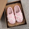 Korean-Style Bow Cotton Slippers for Women
