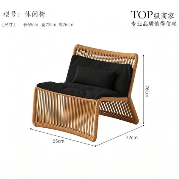 Outdoor Rattan Cafe Furniture Set - Tables & Sofa Chairs