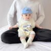 Baby Boy Football Bear Half-Sleeve Hoodie - Summer Outfit