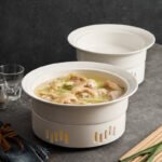 Flame-Safe Ceramic Soup Plate and Candle Warmer Stand — Hot Pot Serving Set