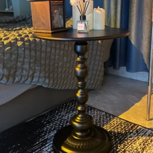 Iron & Metal Round Side Table - American Vintage Style