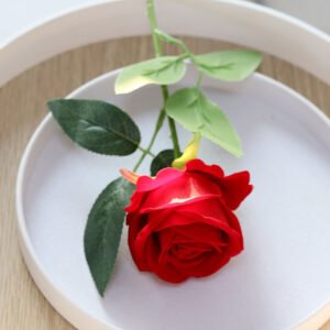 Velvet Rose Artificial Flower Stem (7.5cm)