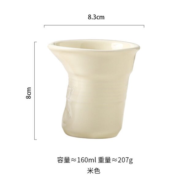 French Style Irregular Pleated Ceramic Cup