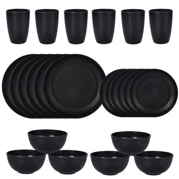 Wheat Straw Dinnerware Set - Unbreakable Plates, Bowls and Cups