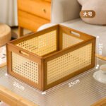 Bamboo Rattan Storage Basket - Desktop Organizer for Toys, Books, Snacks & Cosmetics