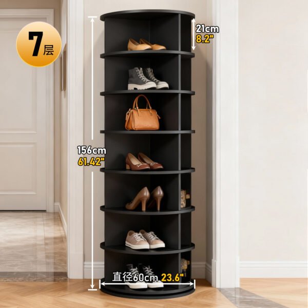 360-Degree Rotating Multi-Layer Shoe Rack