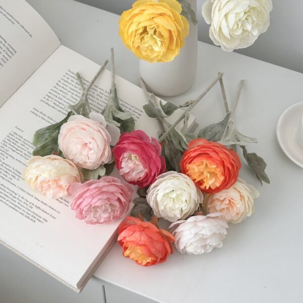 Single-Stem Flocked Peony Artificial Flower
