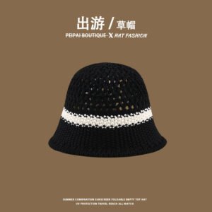 Woven Straw Sun Hat - Breathable Beach Bucket Hat