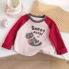 Girls' Long-Sleeve Cartoon Base-Layer Top - Cotton T-Shirt