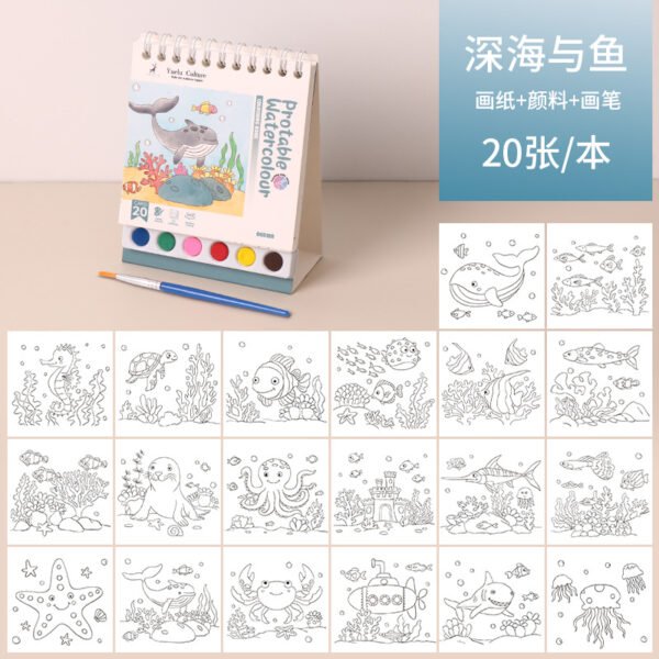 DIY Gouache Coloring Book with Paints