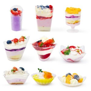 Disposable Plastic Party Cups, Dishes & Cutlery Set