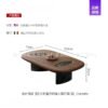 Medieval-Style Marble Coffee Table with Walnut Veneer Base